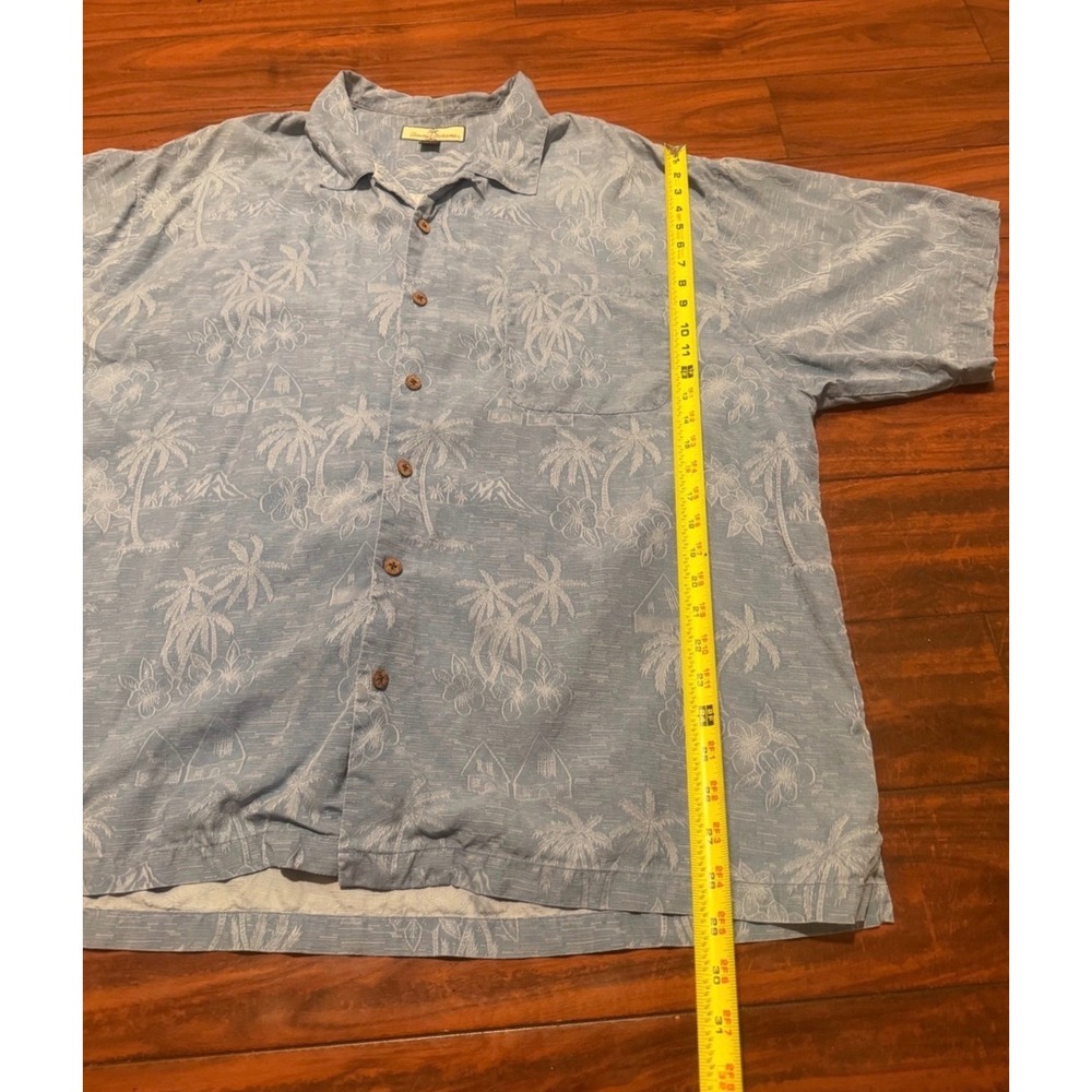 Tommy Bahama 2 Mens XXL Silk Tropical Camp Shirts Blue Purple Shells Palm - Picture 2 of 13